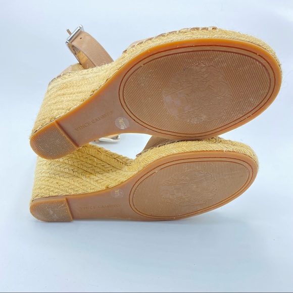 - VINCE CAMUTO Leera Espadrille Wedge Sandals Nude Jute Rope Tan Size 7 - Picture 4 of 8